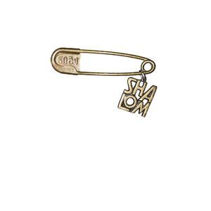 Vintage‎ Brass Safety Pin 4" Long No. 2094 Brass SHALOM Tag Attached